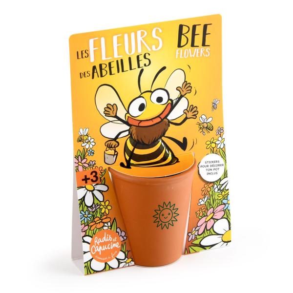 Radis et Capucine - Kit de jardinage enfant - Fleurs Mellifères - MEDIA_3D